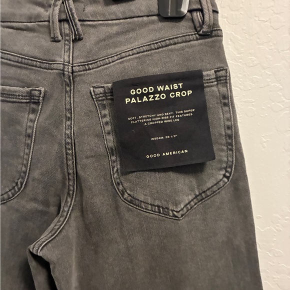 Good American Good Waist Crop Palazzo Jeans Size 12 - Picture 6 of 7